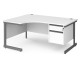 Contract Cantilever Ergonomic Desk with Two Drawer Pedestal